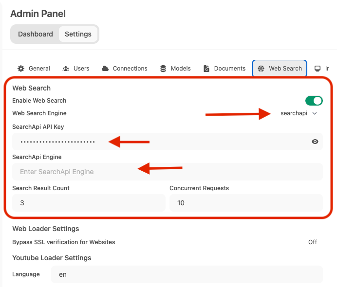 Sage Open WebUI Admin panel